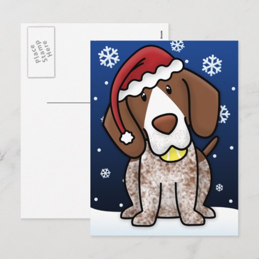 Briefkaart van Kerstmis van de Wijzer Shorthair (Voorkant / Achterkant)