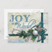 Briefkaart van Kerstmis van Jeweled het Blauwgroen (Voorkant / Achterkant)