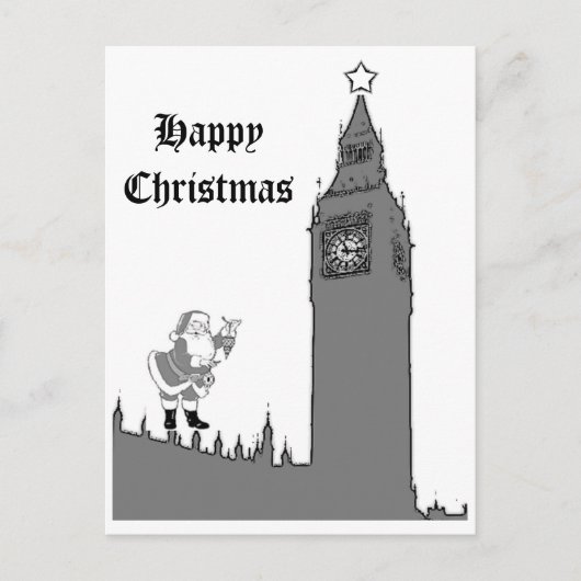 Briefkaart van Kerstmis van Londen Big Ben het (Voorkant)
