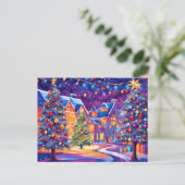 briefkaart van kerststad (Staand voorkant)