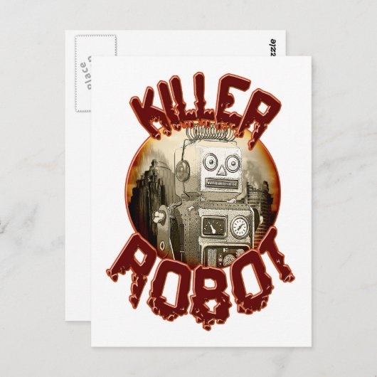 Briefkaart van Killer Robot (Voorkant / Achterkant)