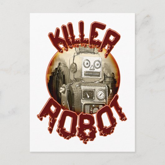 Briefkaart van Killer Robot (Voorkant)