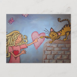 briefkaart van kinderen en katten