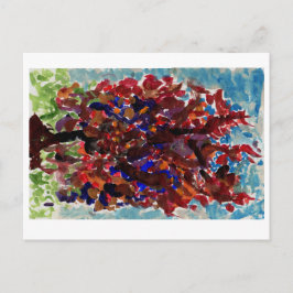 Briefkaart van kleurrijke bomen