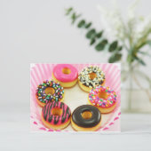 Briefkaart van kleurrijke donuts (Staand voorkant)