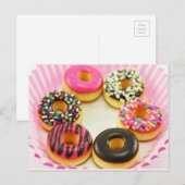 Briefkaart van kleurrijke donuts (Voorkant / Achterkant)