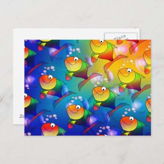 Briefkaart van kleurrijke vis (Voorkant / Achterkant)