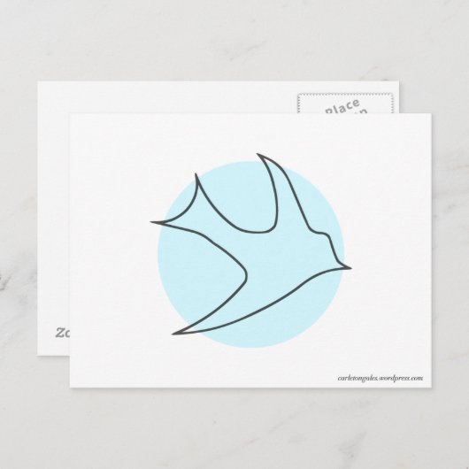 Briefkaart van Knachtingales (blauw) (Voorkant / Achterkant)