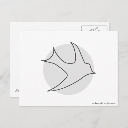 Briefkaart van Knachtingales (grijs) (Voorkant / Achterkant)