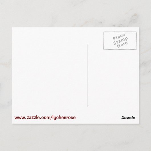 Briefkaart van koffiebonen (Achterkant)