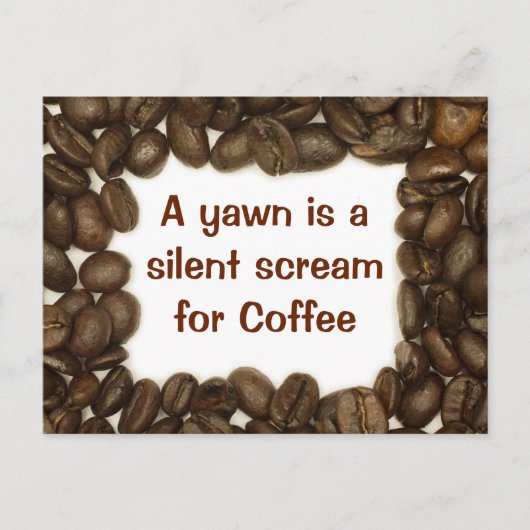 Briefkaart van koffiebonen (Voorkant)