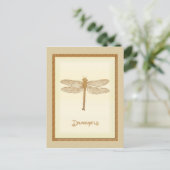 Briefkaart van koperen dragonfly (Staand voorkant)