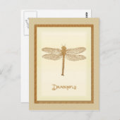 Briefkaart van koperen dragonfly (Voorkant / Achterkant)