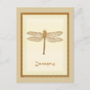 Briefkaart van koperen dragonfly