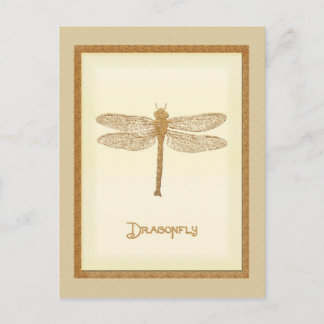 Briefkaart van koperen dragonfly