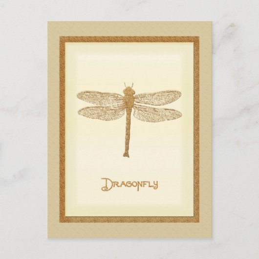 Briefkaart van koperen dragonfly (Voorkant)