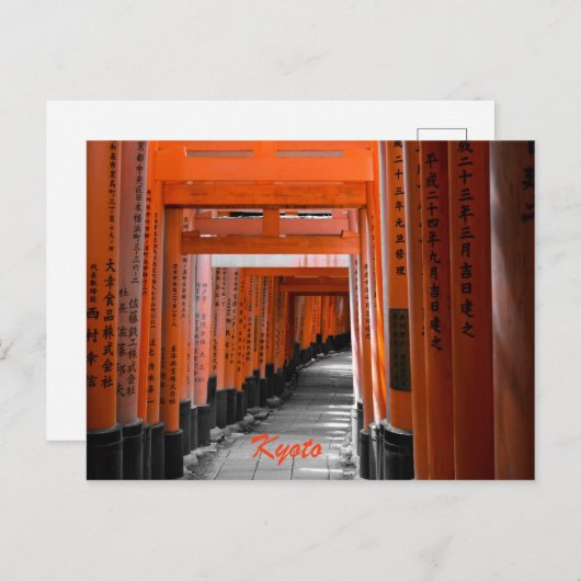 Briefkaart van Kyoto — Fushimi Inari Shrine (Voorkant / Achterkant)