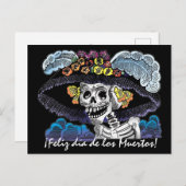 Briefkaart van La Catrina Dia de los Muertos (Voorkant / Achterkant)