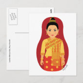 Briefkaart van Laotian (Red) Matryoshka (Voorkant / Achterkant)