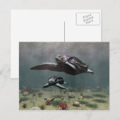 Briefkaart van lederschildpad (Voorkant / Achterkant)