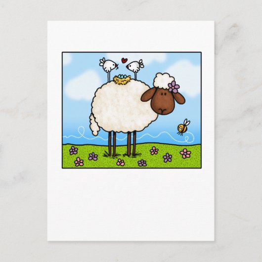 briefkaart van lente-schapen (Voorkant)