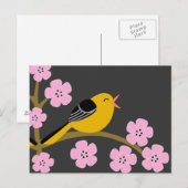Briefkaart van lente-vogelpest (Voorkant / Achterkant)