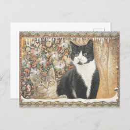 Briefkaart van Lesley Anne Ivory Christmas Cat