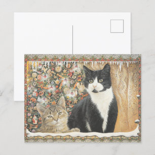 Briefkaart van Lesley Anne Ivory Christmas Cat