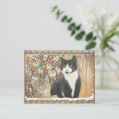 Briefkaart van Lesley Anne Ivory Christmas Cat (Staand voorkant)