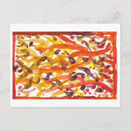 Briefkaart van levendige herfstbomen