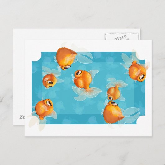 Briefkaart van lichte goudvis (Voorkant / Achterkant)