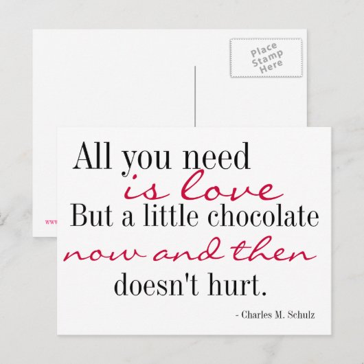 Briefkaart van liefde en chocolade (Voorkant / Achterkant)