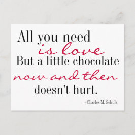 Briefkaart van liefde en chocolade