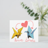 briefkaart van liefdesvogels (Staand voorkant)