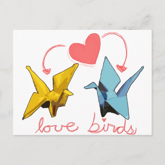 briefkaart van liefdesvogels (Voorkant)