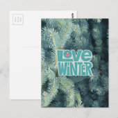 Briefkaart van liefdeswintervakantie (Voorkant / Achterkant)