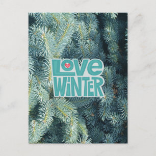Briefkaart van liefdeswintervakantie