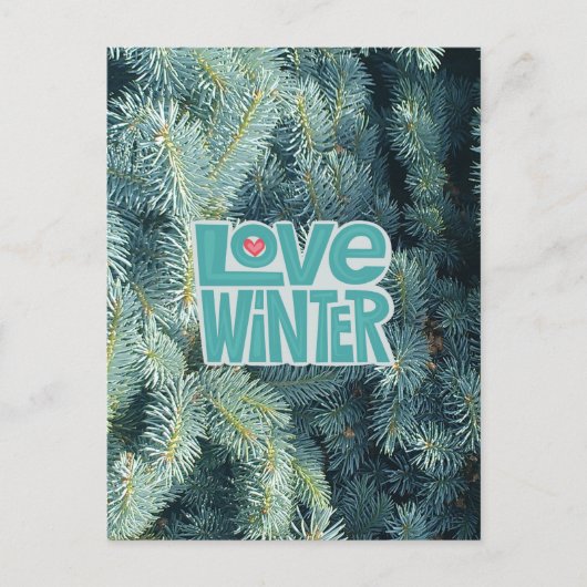 Briefkaart van liefdeswintervakantie (Voorkant)