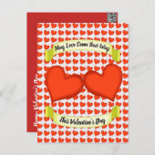 Briefkaart van liefhebbende harten (Voorkant / Achterkant)