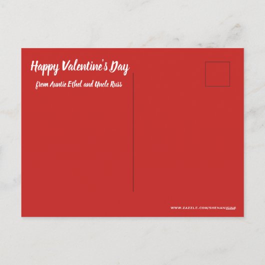 Briefkaart van liefhebbende harten (Achterkant)