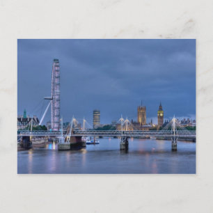 Briefkaart van London Eye en Big Ben