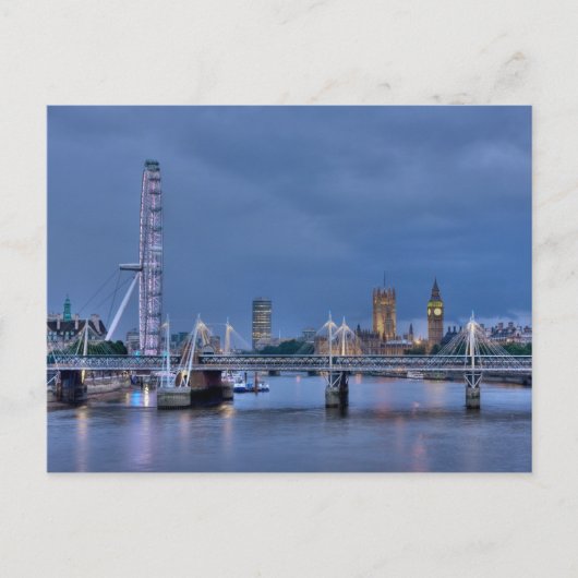 Briefkaart van London Eye en Big Ben (Voorkant)
