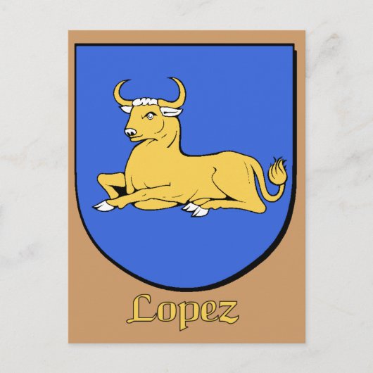 Briefkaart van Lopez Family Shield (Voorkant)