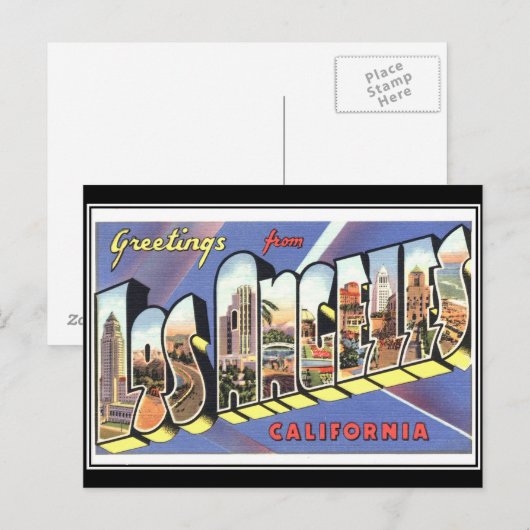  Briefkaart van Los Angeles (Voorkant / Achterkant)