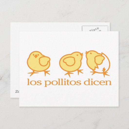 Briefkaart van Los Pollitos Dicen (Voorkant / Achterkant)
