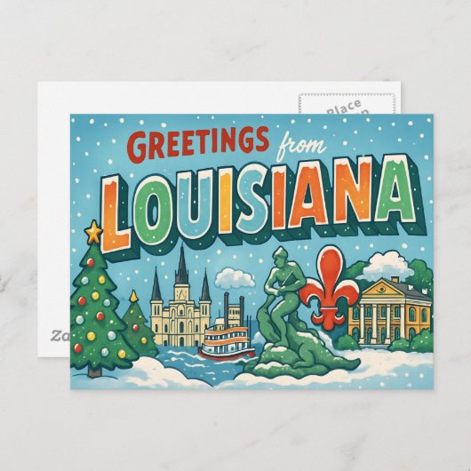 BRIEFKAART VAN LOUISIANA (Voorkant / Achterkant)
