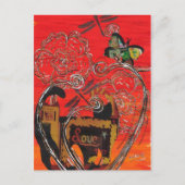 Briefkaart van Love Cat en Butterfly (Voorkant)