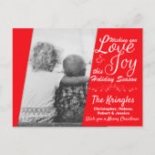 Briefkaart van Love & Joy Red Kerstfeestdag (Voorkant)