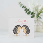 Briefkaart van Lovely Kissing Hedégs (Staand voorkant)