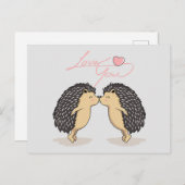 Briefkaart van Lovely Kissing Hedégs (Voorkant / Achterkant)